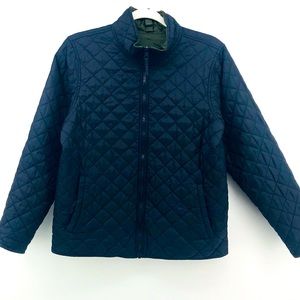Lands’ End | Navy Green Quilted Reversible Jacket